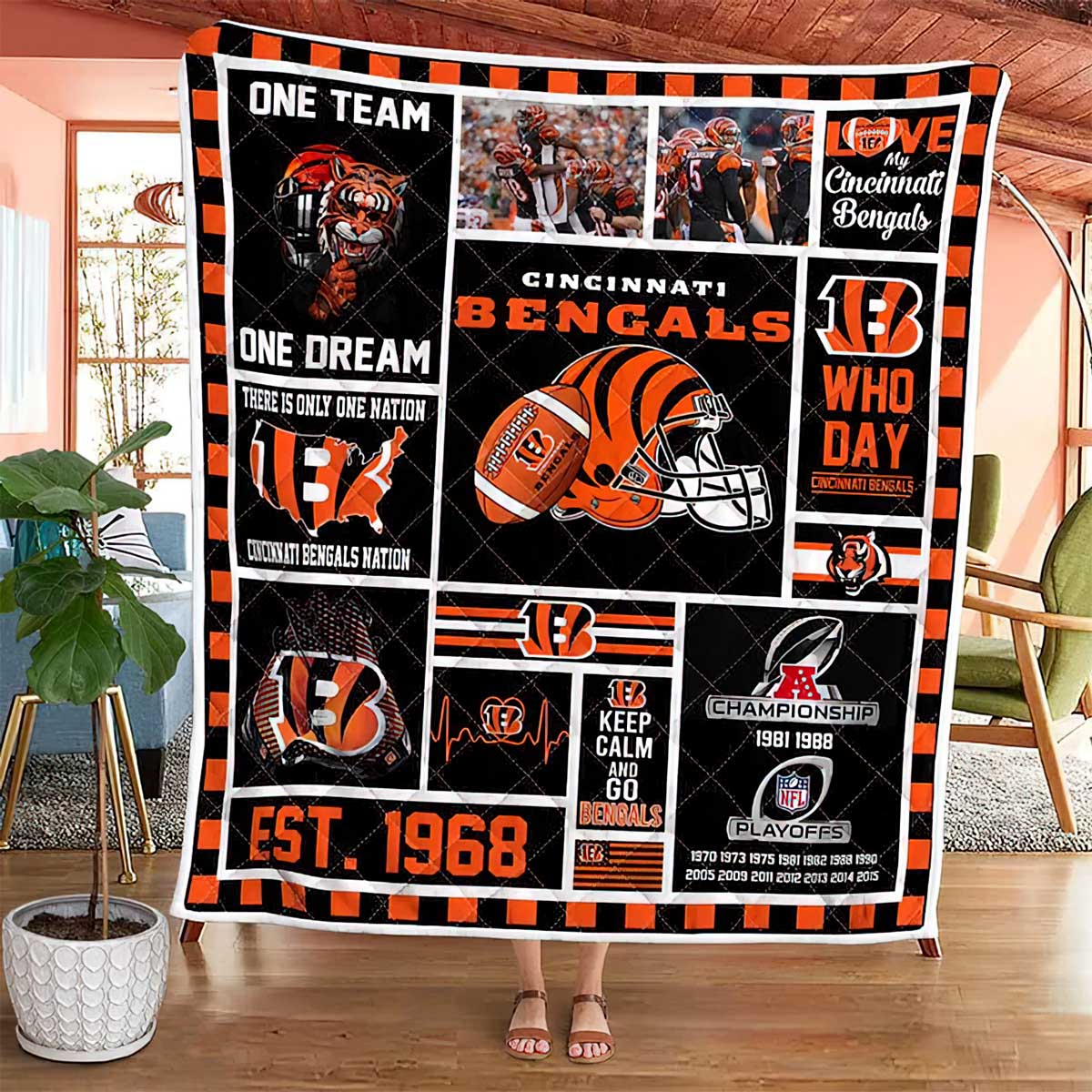 Bengals One Team One Dream Blanket Bengals One Team One Dream Blanket