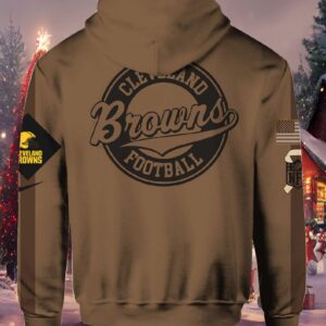 Browns Salute To Service Veterans Day Brown Hoodie 1 Browns Salute To Service Veterans Day Brown Hoodie
