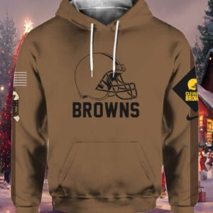 Browns Salute To Service Veterans Day Brown Hoodie