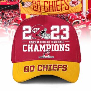Chiefs American Football Conference Champions Go Chiefs 2023 Hat Cap Chiefs American Football Conference Champions Go Chiefs 2023 Hat Cap
