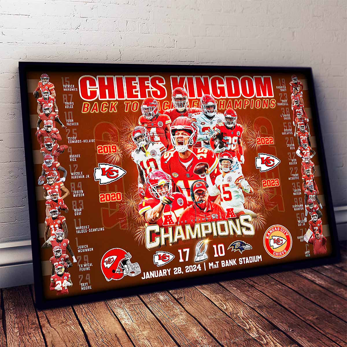 Chiefs Kingdom Back To Back Champions Poster Chiefs Kingdom Back To Back Champions Poster