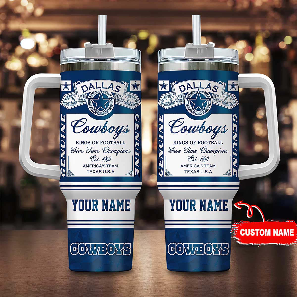 Cowboys King Of Football Custom Name Tumbler Cowboys King Of Football Custom Name Tumbler