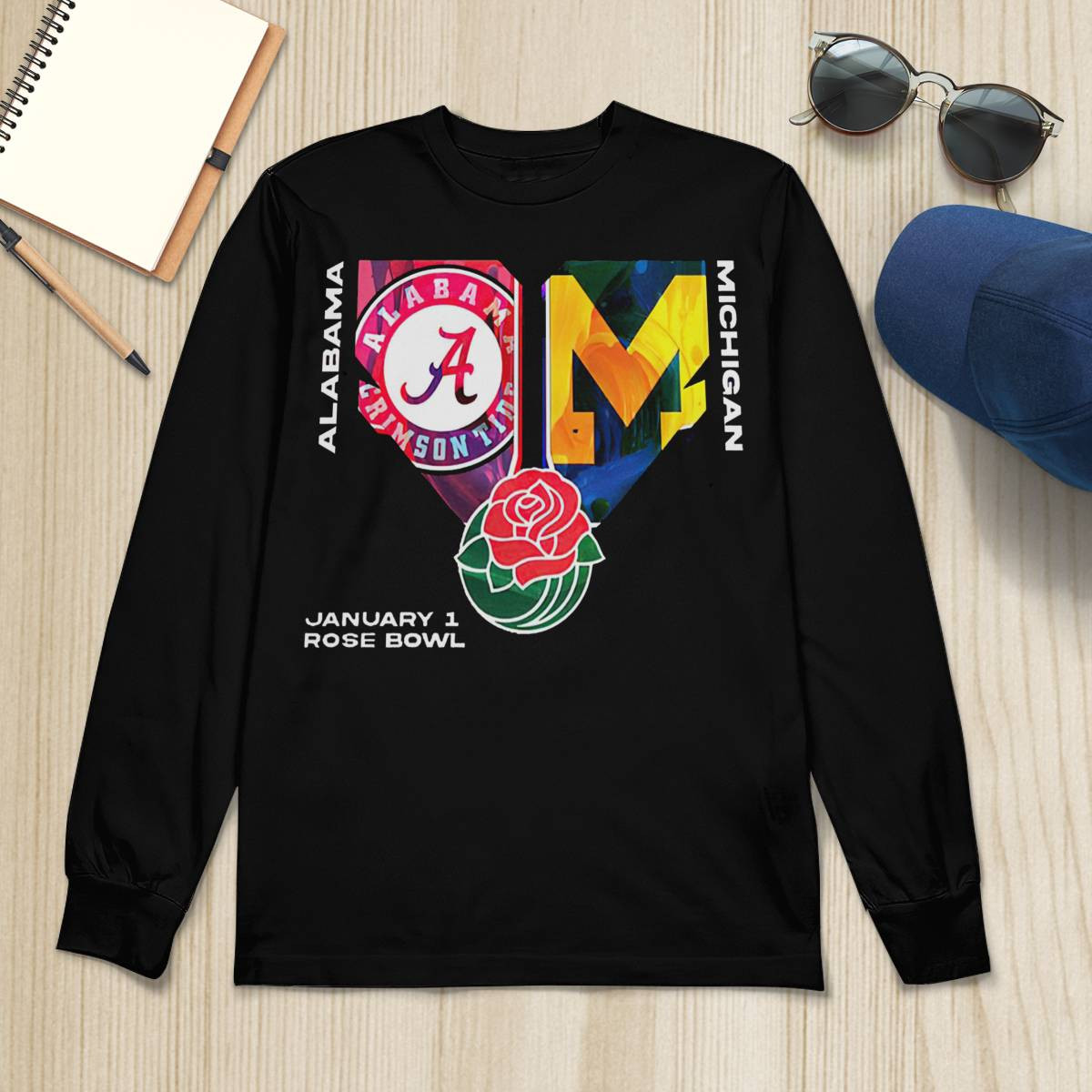 Crimson Tide Vs Wolverines College Football Playoff January 1 2024 Rose Bowl Shirt Crimson Tide Vs Wolverines College Football Playoff January 1 2024 Rose Bowl Shirt