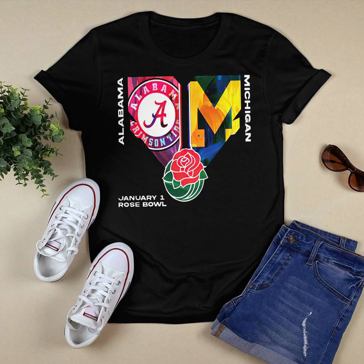 Crimson Tide Vs Wolverines College Football Playoff January 1 2024 Rose Bowl Shirt Crimson Tide Vs Wolverines College Football Playoff January 1 2024 Rose Bowl Shirt