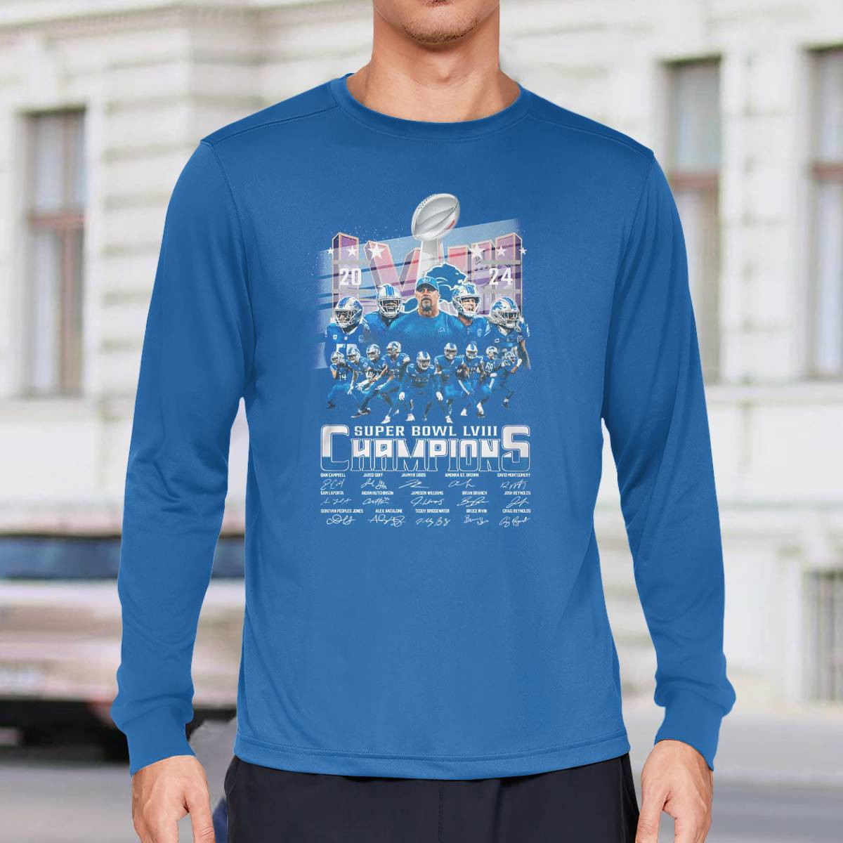 Detroit Lions Super Bowl LVIII 2024 Champions Signatures Shirt Detroit Lions Super Bowl LVIII 2024 Champions Signatures Shirt