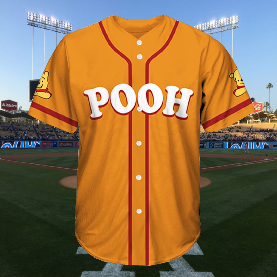Don't Care Pooh Baseball Jersey Don't Care Pooh Baseball Jersey