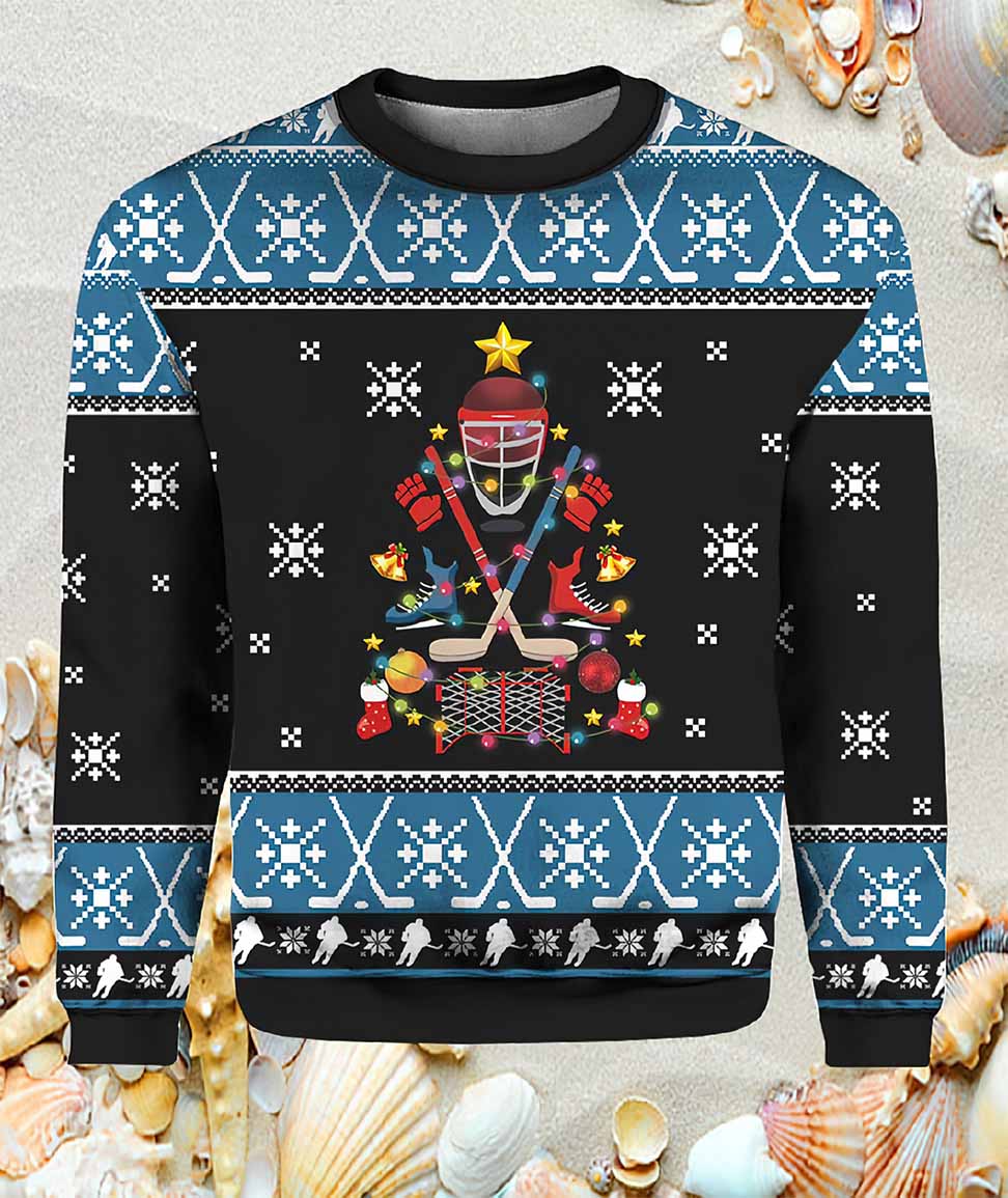 Happy Hockeyday Christmas Sweater Happy Hockeyday Christmas Sweater