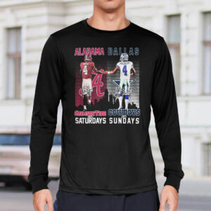 Jalen Milroe Crimson Tide On Saturdays Dak Prescott Cowboys On Sundays Shirt 3 Jalen Milroe Crimson Tide On Saturdays Dak Prescott Cowboys On Sundays Signatures Shirt1