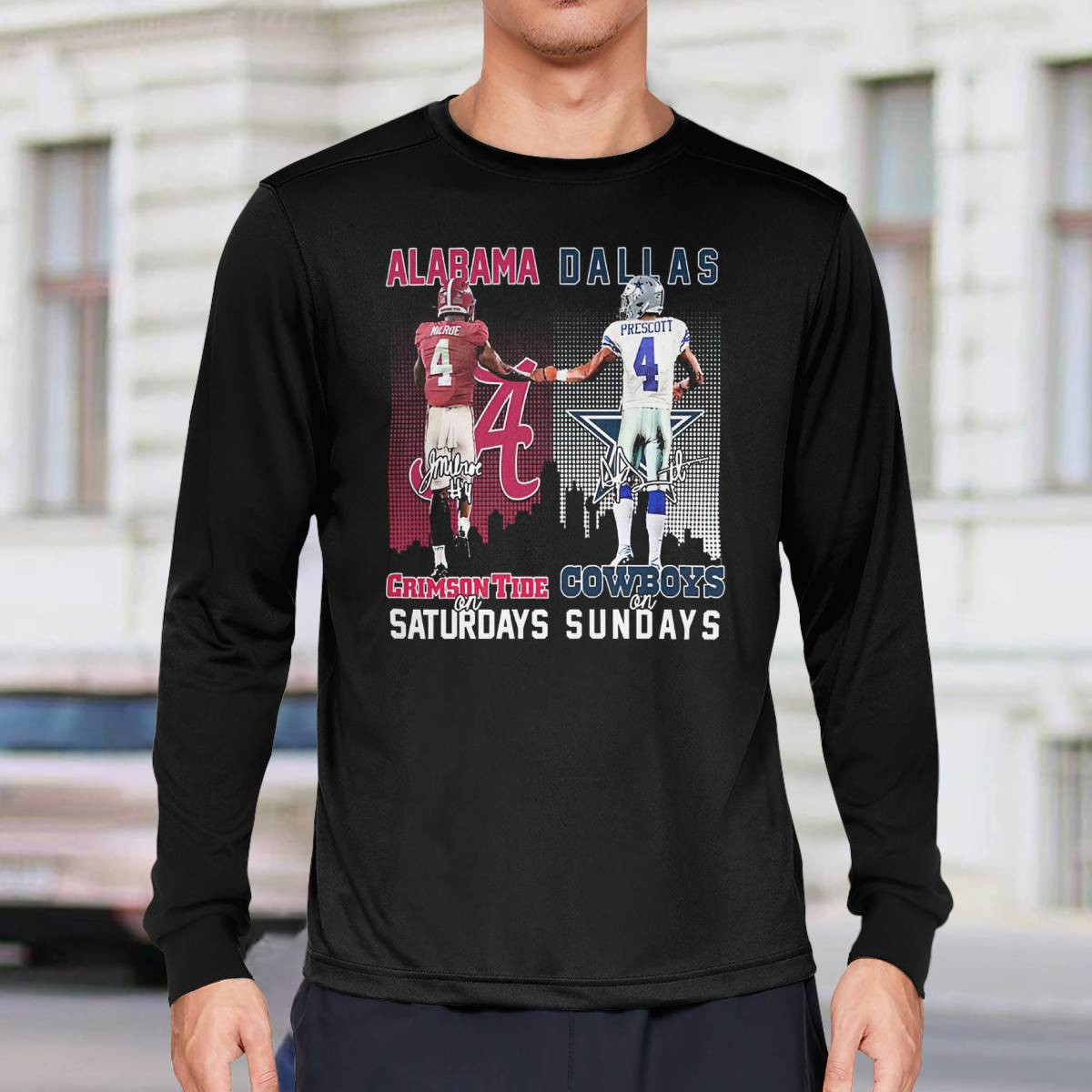 Jalen Milroe Crimson Tide On Saturdays Dak Prescott Cowboys On Sundays Shirt Jalen Milroe Crimson Tide On Saturdays Dak Prescott Cowboys On Sundays Shirt
