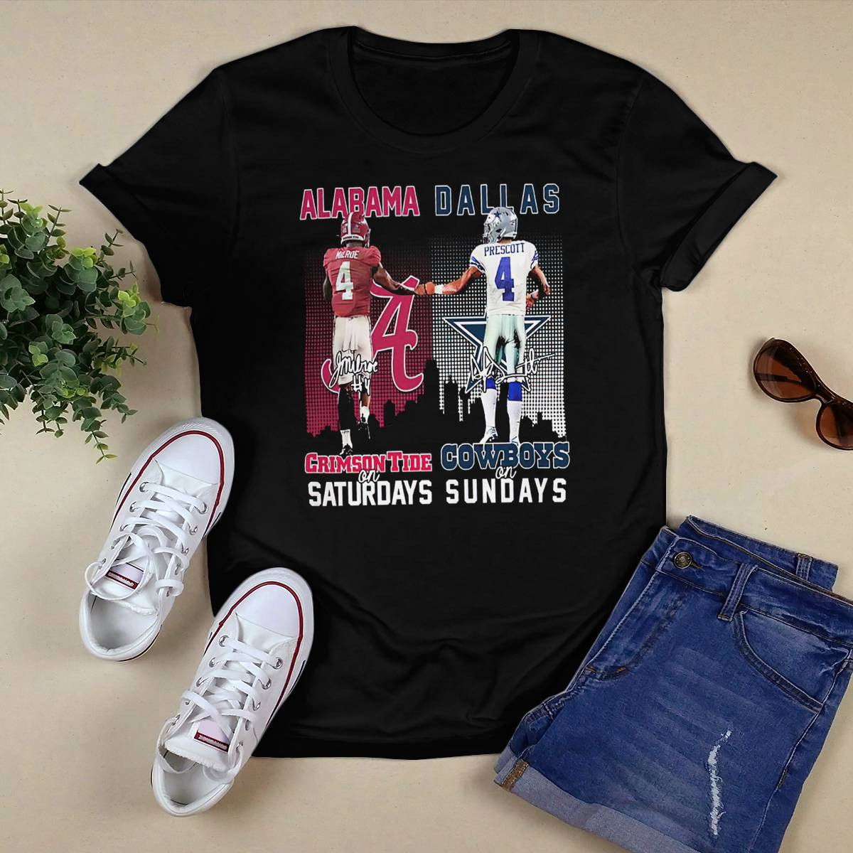 Jalen Milroe Crimson Tide On Saturdays Dak Prescott Cowboys On Sundays Shirt Jalen Milroe Crimson Tide On Saturdays Dak Prescott Cowboys On Sundays Shirt