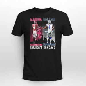 Jalen Milroe Crimson Tide On Saturdays Dak Prescott Cowboys On Sundays Shirt Jalen Milroe Crimson Tide On Saturdays Dak Prescott Cowboys On Sundays Shirt