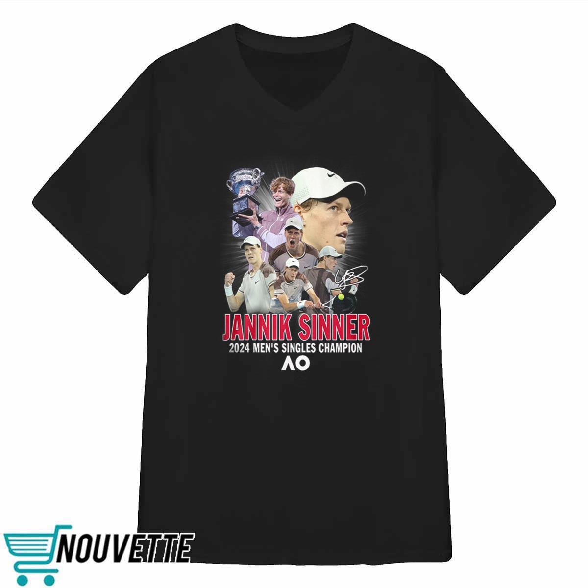 Jannik Sinner 2024 Mens Singles Champion At AO Shirt Jannik Sinner 2024 Mens Singles Champion At AO Shirt