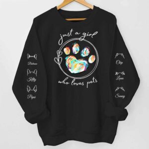 Just A Girl Who Loves Pets Custom Name Shirt Just A Girl Who Loves Pets Custom Name Shirt