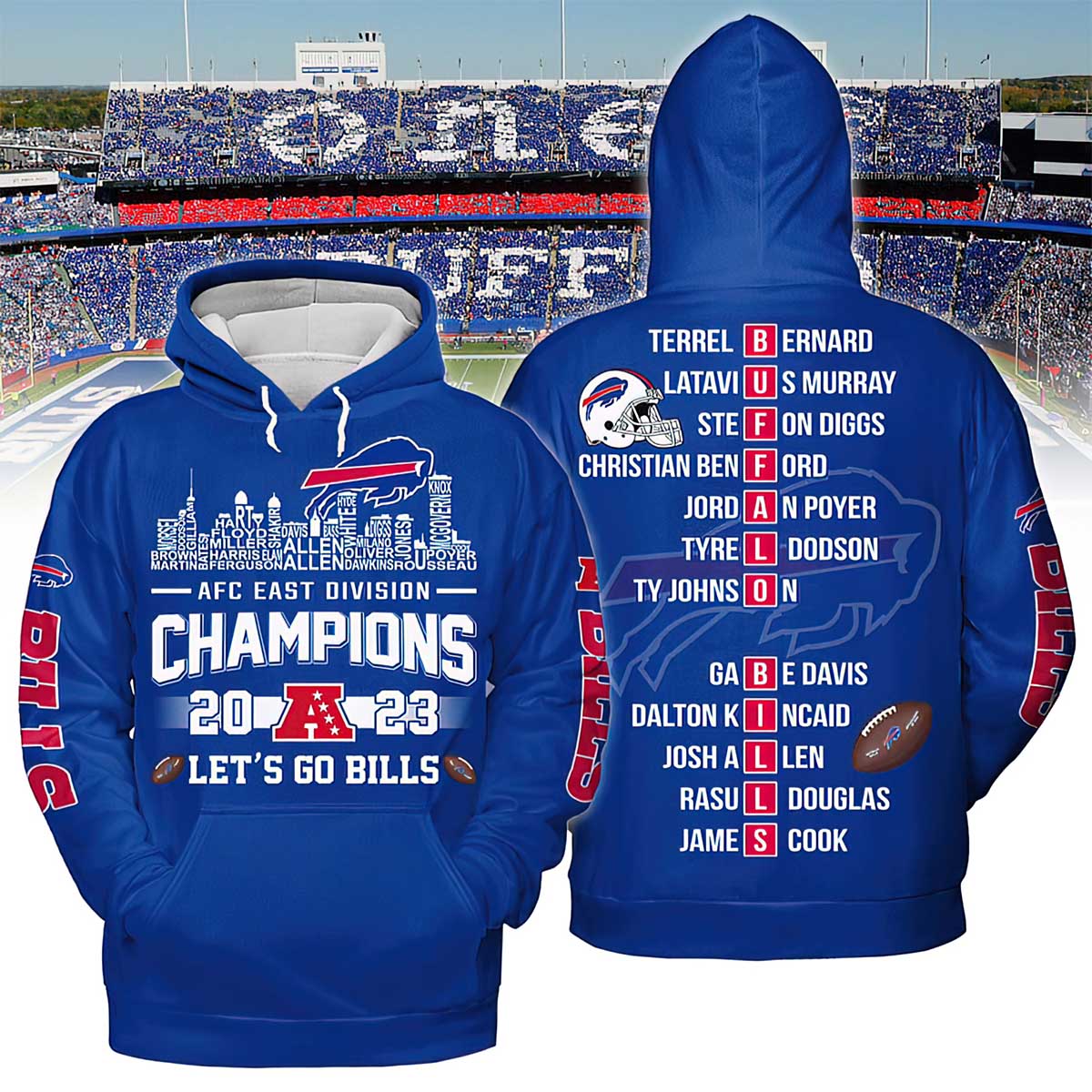 Lets Go Bills AFC East Division Champions 2023 Shirt Lets Go Bills AFC East Division Champions 2023 Hoodie