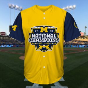 Michigan 2023 National Champions Go Blue Baseball Jersey