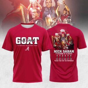 Nick Saban Goat 17 Seasons At Alabama Crimson Tide Shirt Nick Saban Goat 17 Seasons At Alabama Crimson Tide Shirt