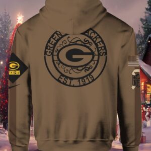 Packers Salute To Service Veterans Day Brown Hoodie 1 Packers Salute To Service Veterans Day Brown Hoodie