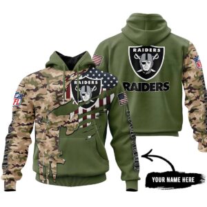 Raiders Personalized Veterans Camo Hoodie