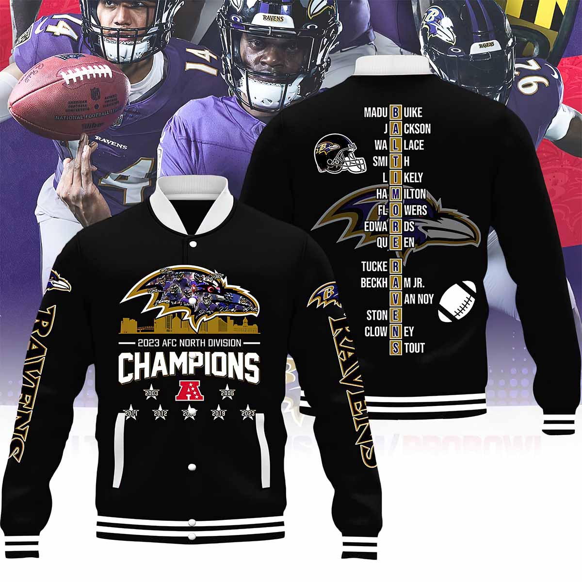 Ravens 2023 AFC North Division Champions Jacket Ravens 2023 AFC North Division Champions Jacket