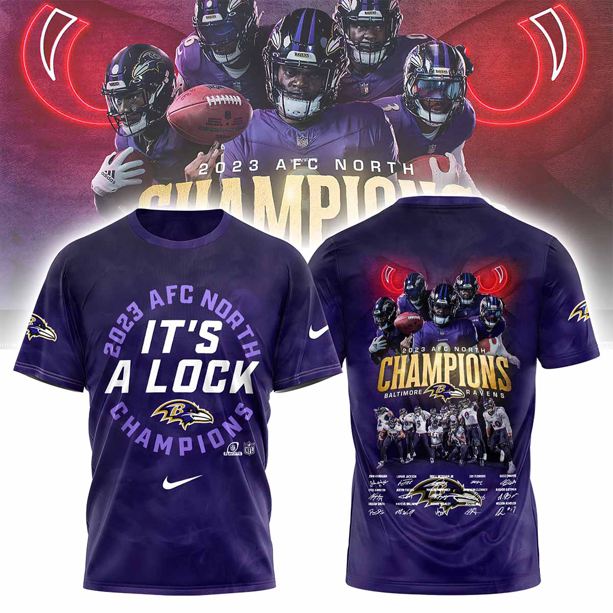 Ravens 2023 AFC North It’s A Lock Champions Shirt Ravens 2023 AFC North It’s A Lock Champions Shirt