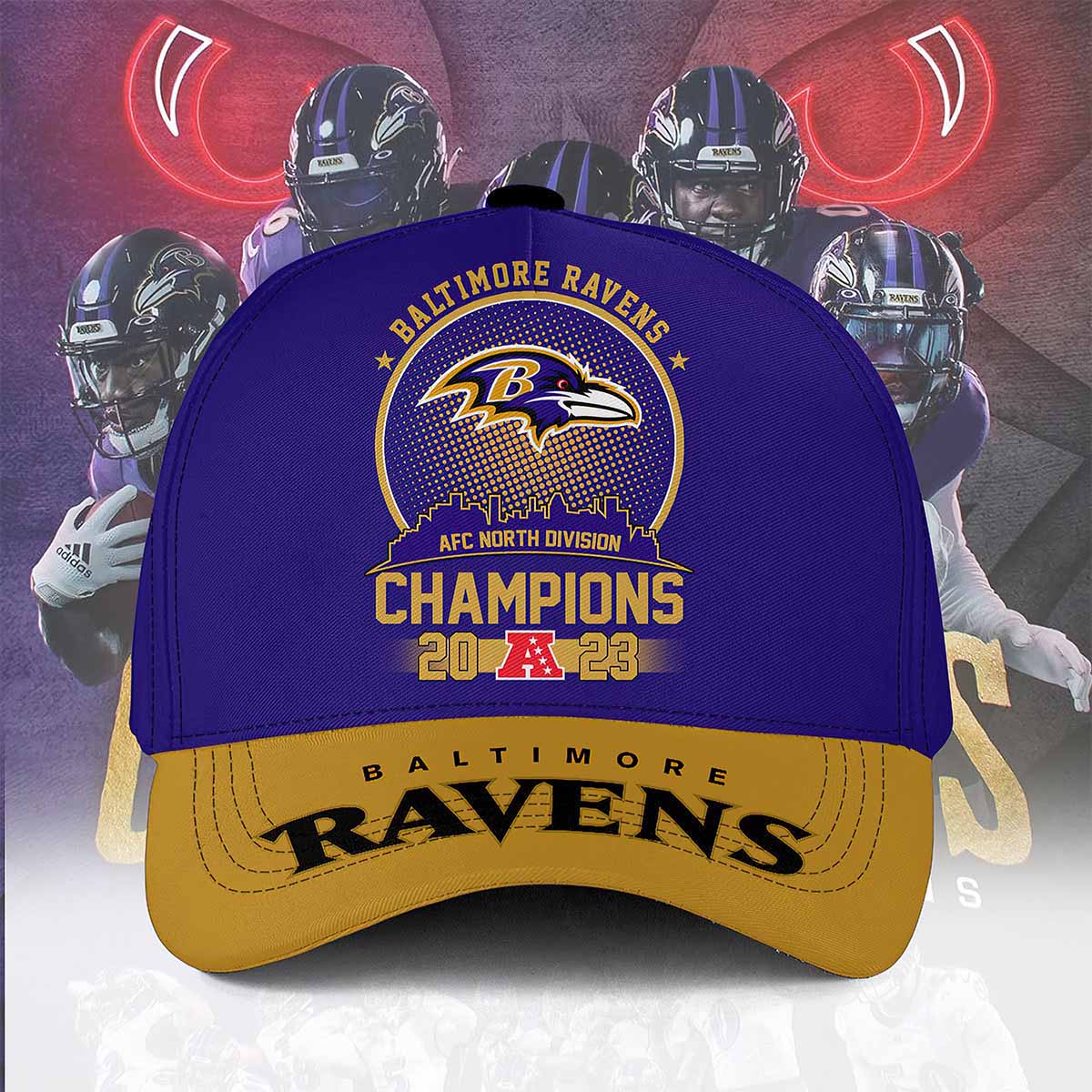 Ravens AFC North Division Champions 2023 Hat Cap Ravens AFC North Division Champions 2023 Hat Cap