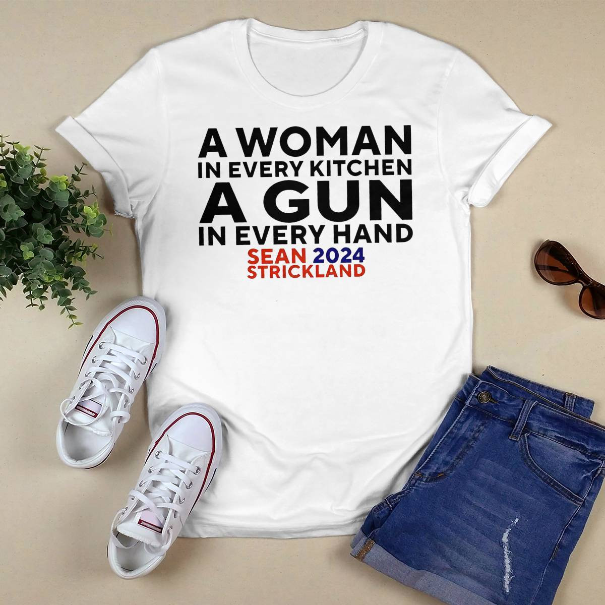 Sean Strickland 2024 A Woman In Every Kitchen A Gun In Every Hand Shirt Sean Strickland 2024 A Woman In Every Kitchen A Gun In Every Hand Shirt
