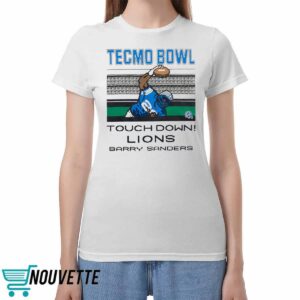 Tecmo Bowl Touch Down Lions Barry Sanders Shirt 3 Tecmo Bowl Touch Down Lions Barry Sanders Shirt