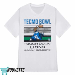 Tecmo Bowl Touch Down Lions Barry Sanders Shirt 2 Tecmo Bowl Touch Down Lions Barry Sanders Shirt