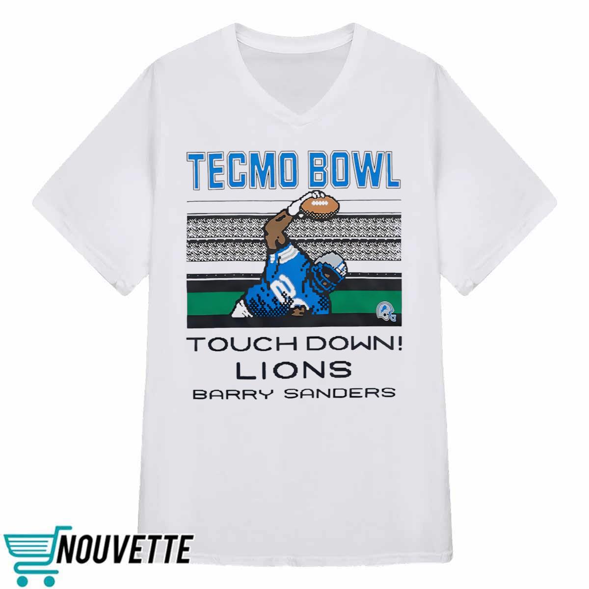 Tecmo Bowl Touch Down Lions Barry Sanders Shirt Tecmo Bowl Touch Down Lions Barry Sanders Shirt