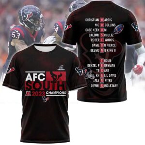 Texans AFC South 2023 Champion 3D Shirt Texans AFC South 2023 Champion 3D Shirt