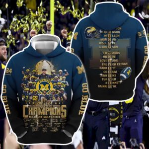 Wolverines Go Blue 2024 National Championships 3D Hoodie