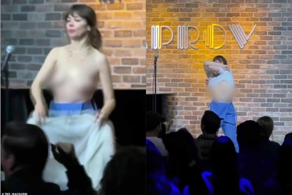 natasha leggero takes off shirt