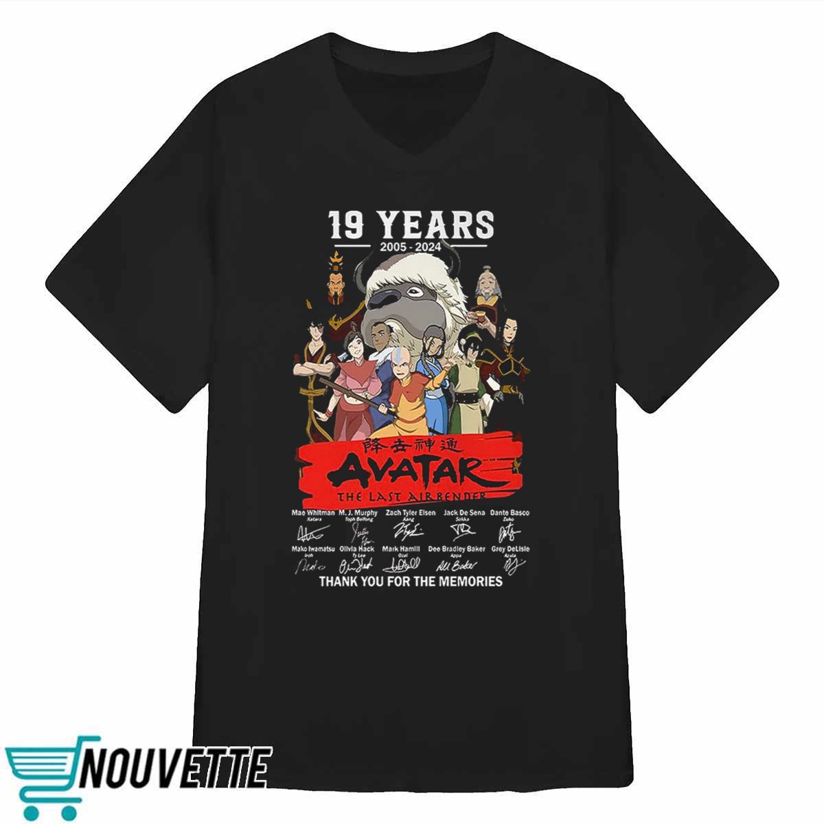 19 Years 2005 – 2024 Avatar The Last Airbender Thank You For The Memories Shirt 19 Years 2005 – 2024 Avatar The Last Airbender Thank You For The Memories Shirt
