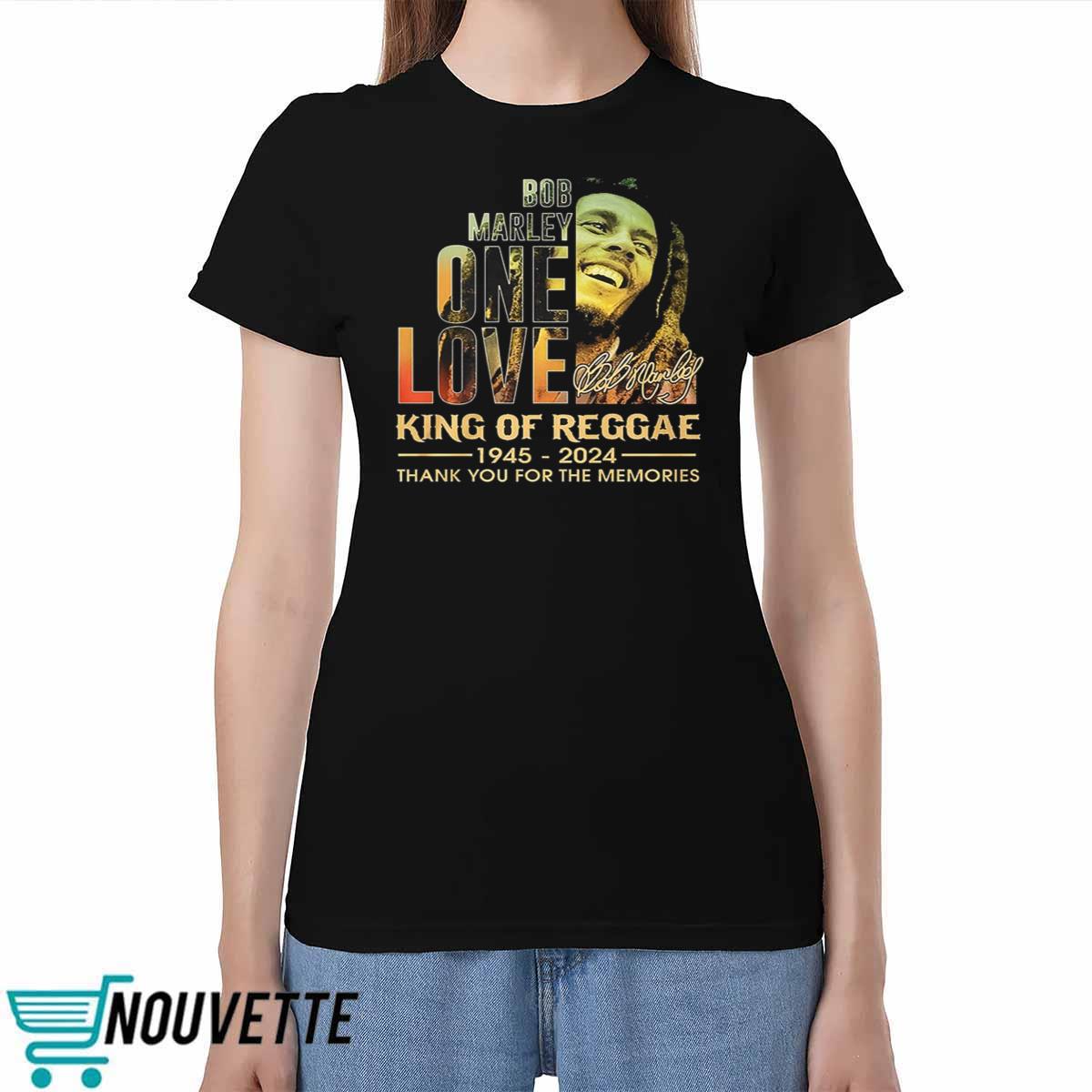 Bob Marley One Love King Of Reggae 1945 – 2024 Thank You For The Memories shirt 3 6 Bob Marley One Love King Of Reggae 1945 2024 Thank You For The Memories Shirt