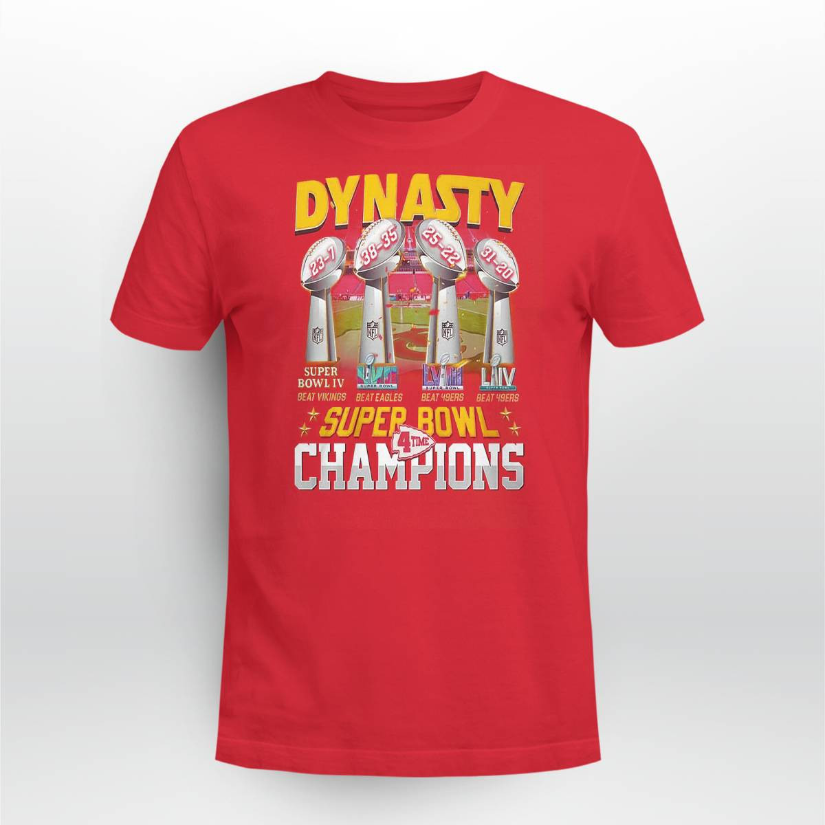 Chiefs Dynasty Super Bowl 4 Time Champions Shirt Chiefs Dynasty Super Bowl 4 Time Champions Shirt