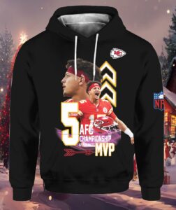 Chiefs Patrick Mahomes 5 Straight Championship MVP Hoodie Chiefs Patrick Mahomes 5 Straight Championship MVP Hoodie