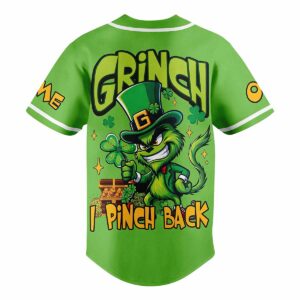 How The Grinch Stole St. Patrick’s Day I Pinch Back Custom Baseball Jersey