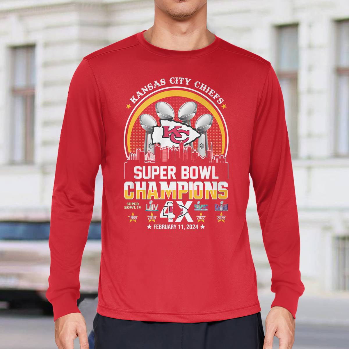 Kansas City Chiefs Super Bowl Champions 4x February 11 2024 Shirt Kansas City Chiefs Super Bowl Champions 4x February 11 2024 Shirt