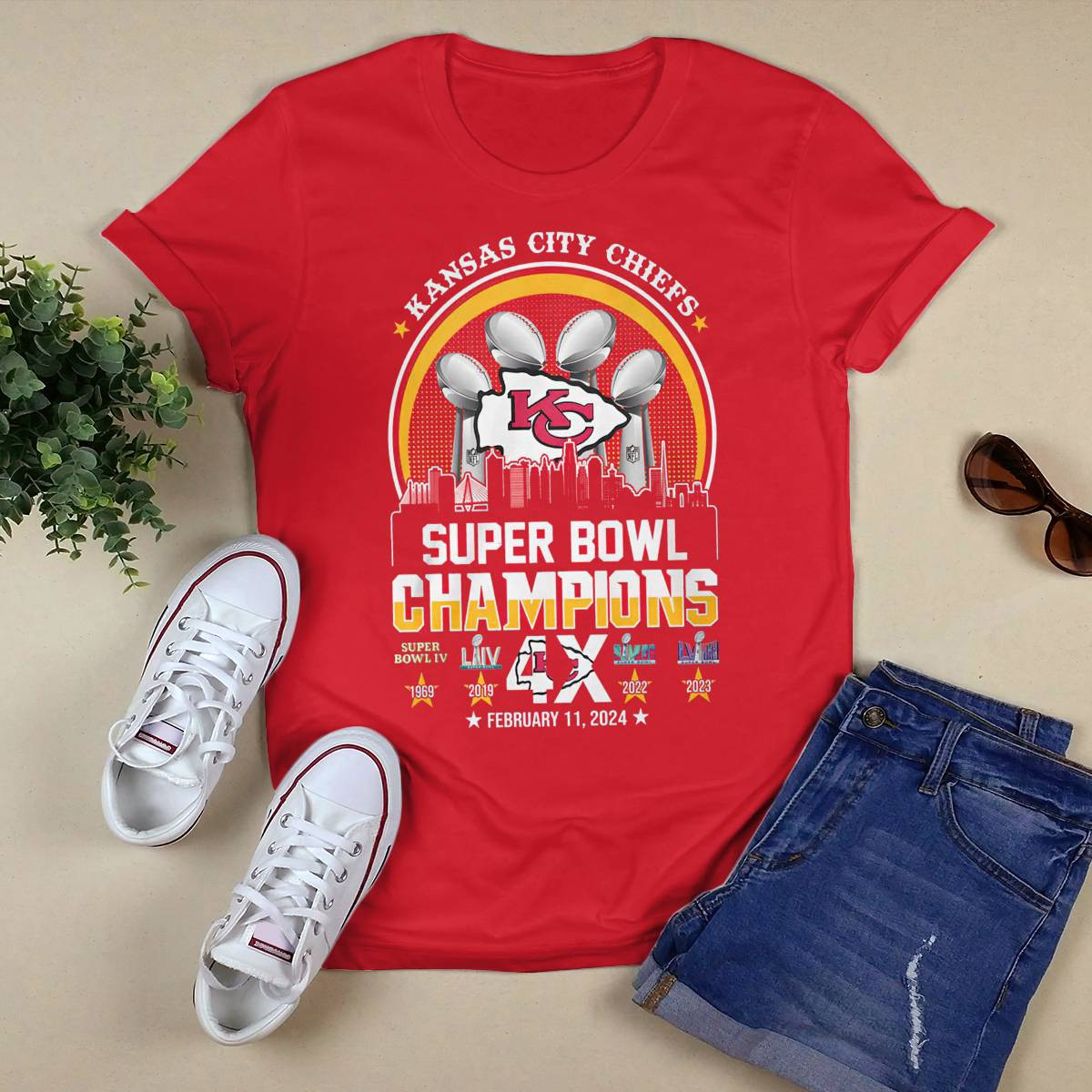 Kansas City Chiefs Super Bowl Champions 4x February 11 2024 Shirt Kansas City Chiefs Super Bowl Champions 4x February 11 2024 Shirt