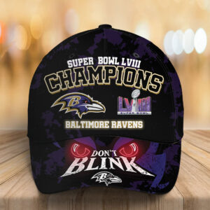 Ravens Super Bowl LVIII Champions Don’t Blink Hat Ravens Super Bowl LVIII Champions Don’t Blink Hat