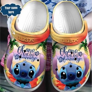 Stitch Ohana Means Family Custom Name Crocs