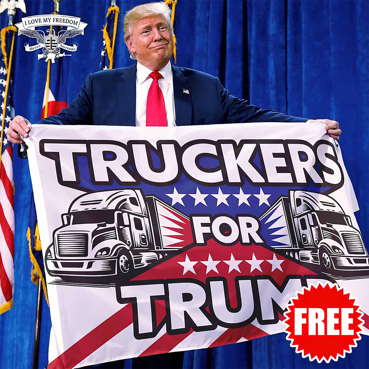 Truckers For Trump Flag Truckers For Trump Flag