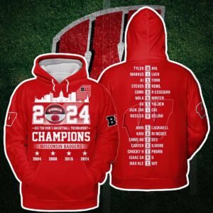 2024 Big Ten Basketball Tournament Champions Wisconsin Badgers Hoodie
