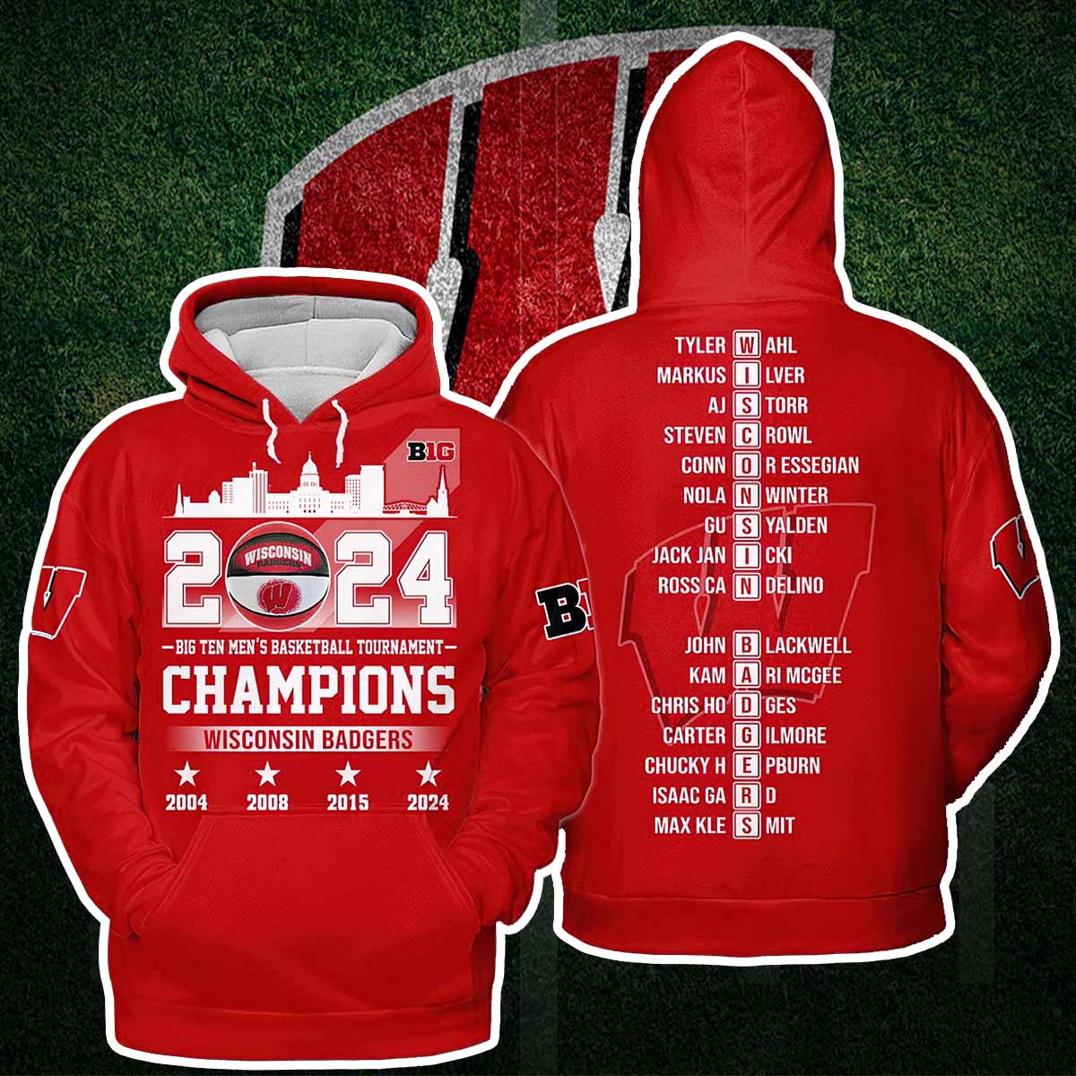 2024 Big Ten Basketball Tournament Champions Wisconsin Badgers Hoodie 2024 Big Ten Basketball Tournament Champions Wisconsin Badgers Hoodie