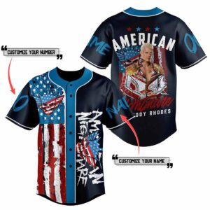 American Nightmare Cody Rhodes Custom Baseball Jersey American Nightmare Cody Rhodes Custom Baseball Jersey