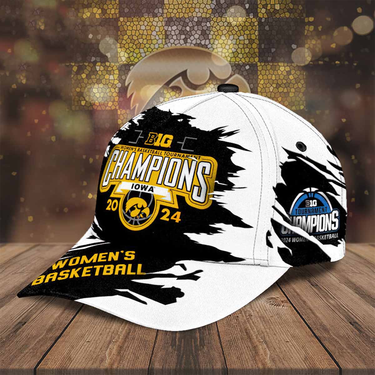 B1G Iowa Hawkeyes Womens Basketball Tournament Champions 2024 Classic Cap B1G Iowa Hawkeyes Womens Basketball Tournament Champions 2024 Classic Cap
