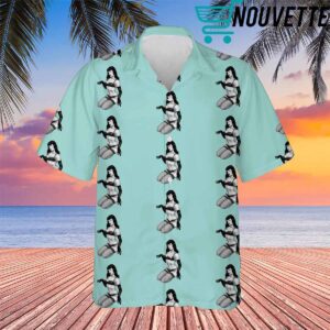 Bettie Page Pin Up Greyscale Hawaiian Shirt Bettie Page Pin Up Greyscale Hawaiian Shirt