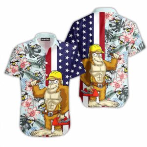 Bigfoot Mechanic Flag Tropical Aloha Hawaiian Shirt Bigfoot Mechanic Flag Tropical Aloha Hawaiian Shirt
