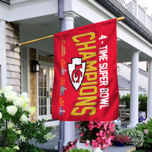 Chiefs 4X Time Super Bowl Champions Flag