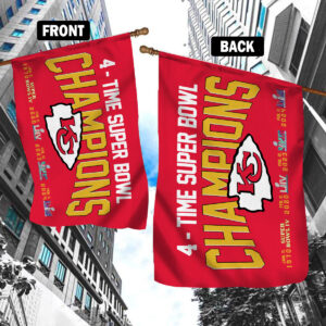 Chiefs 4X Time Super Bowl Champions Flag